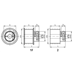 Zahnriemenräder AT5 für Riemenbreite 10 mm, System MAED-FIX® mit Klemmnabe, Technische Zeichnung
